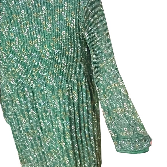 MAX STUDIO Women’s Sheath MIDI Dress~SMALL~3/4 Sleeve GREEN Floral Poly LINED - Picture 5 of 12